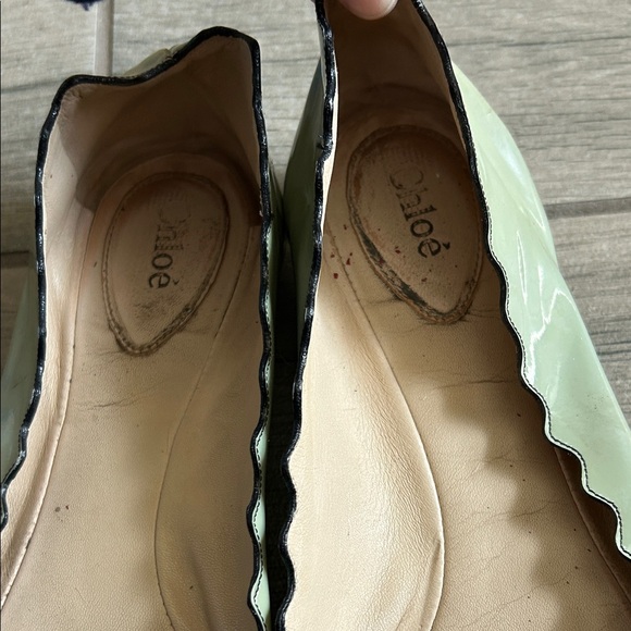 Chloe Women's Scalloped Ballet Flats in Light Sage - Picture 5 of 9